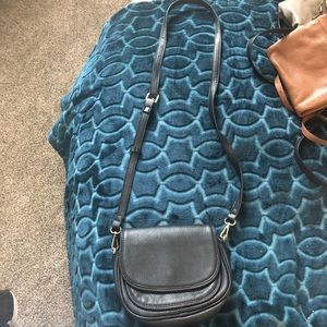 New WO Tags black long strap crossbody bag